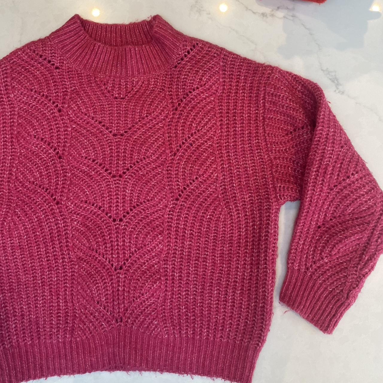Mango Pink Chunky Knit Jumper Size S Excellent Depop