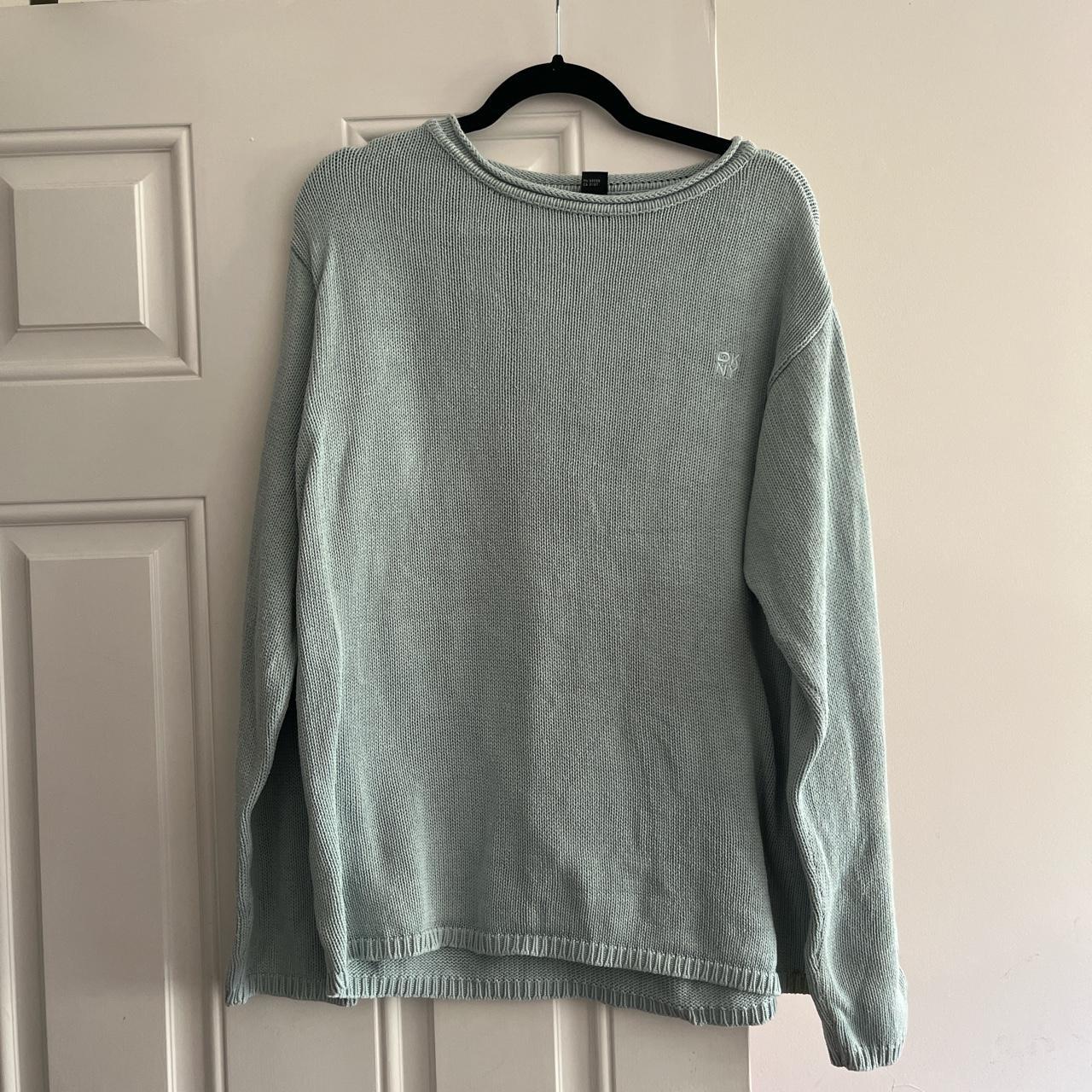 Pale blue knit DKNY jumper - size M - Depop