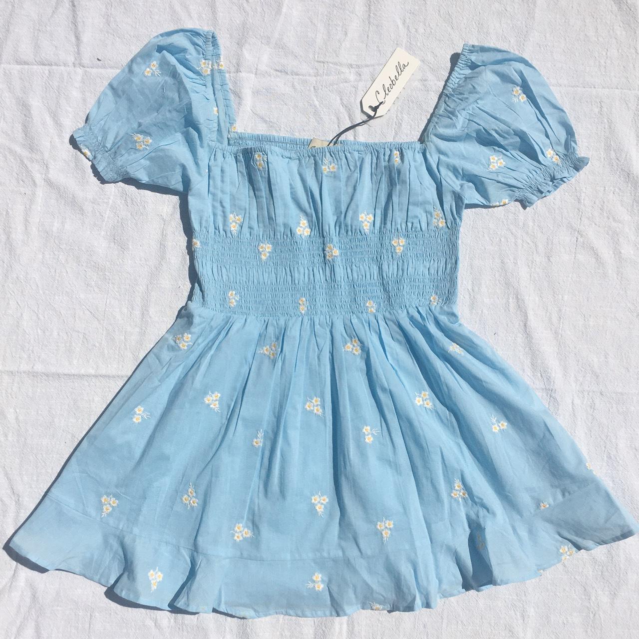 NWT Belinda dress by Cleobella. Baby blue babydoll. Depop