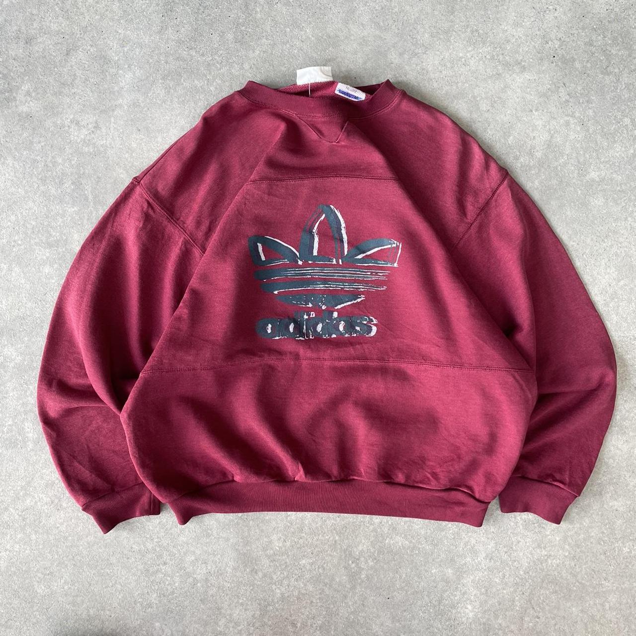 Burgundy adidas sweatshirt outlet mens