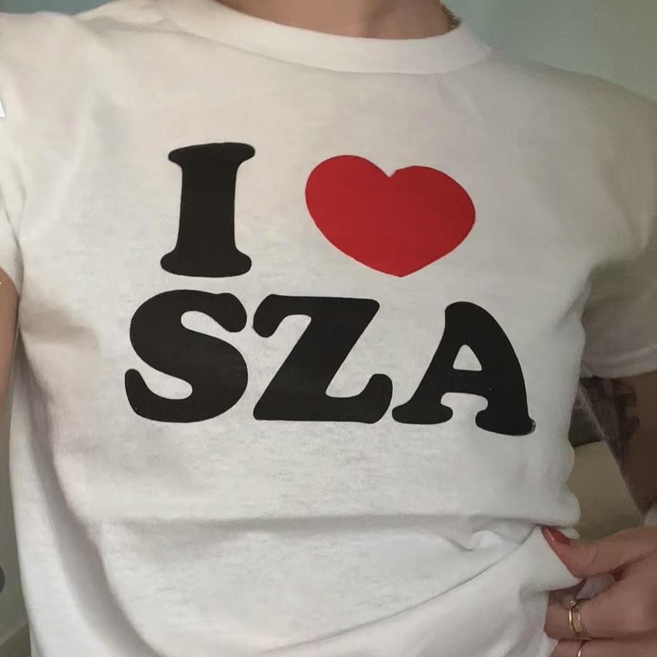 I heart SZA baby tee handmade screen print by... - Depop