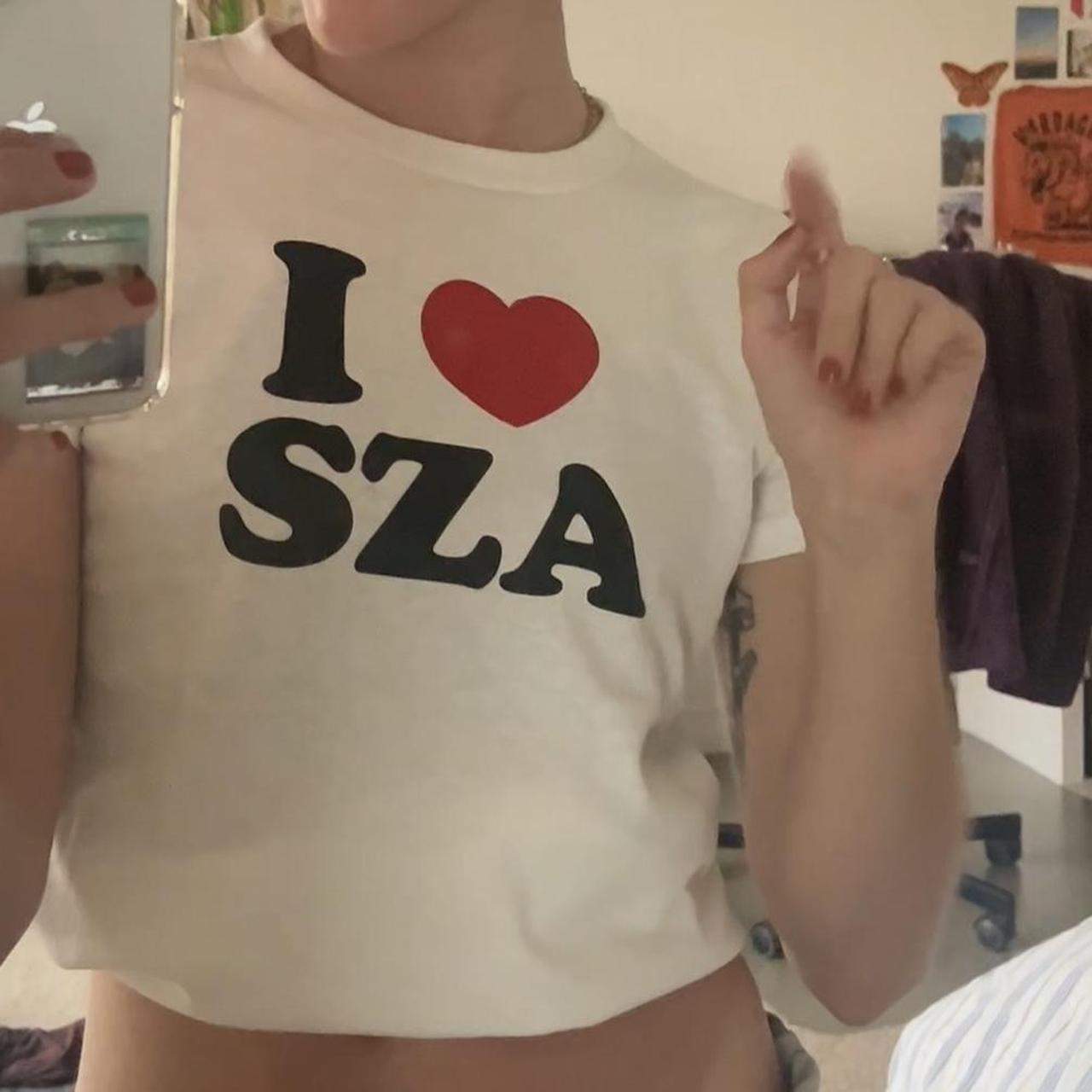 I heart SZA baby tee handmade screen print by... - Depop