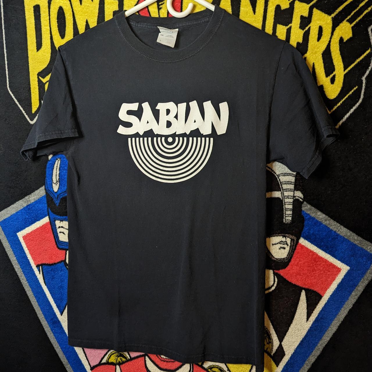 Sabian Cymbals Logo Black TShirt. In good... Depop