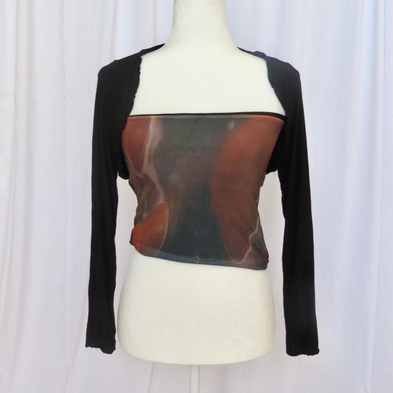 Long sleeve outlet shrug crop top