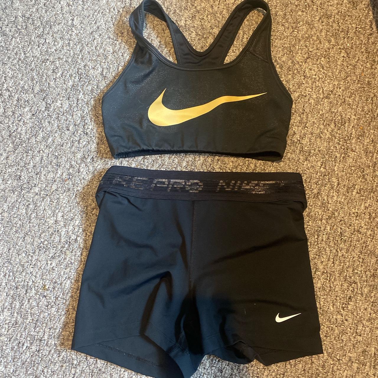 black and gold nike shorts womens