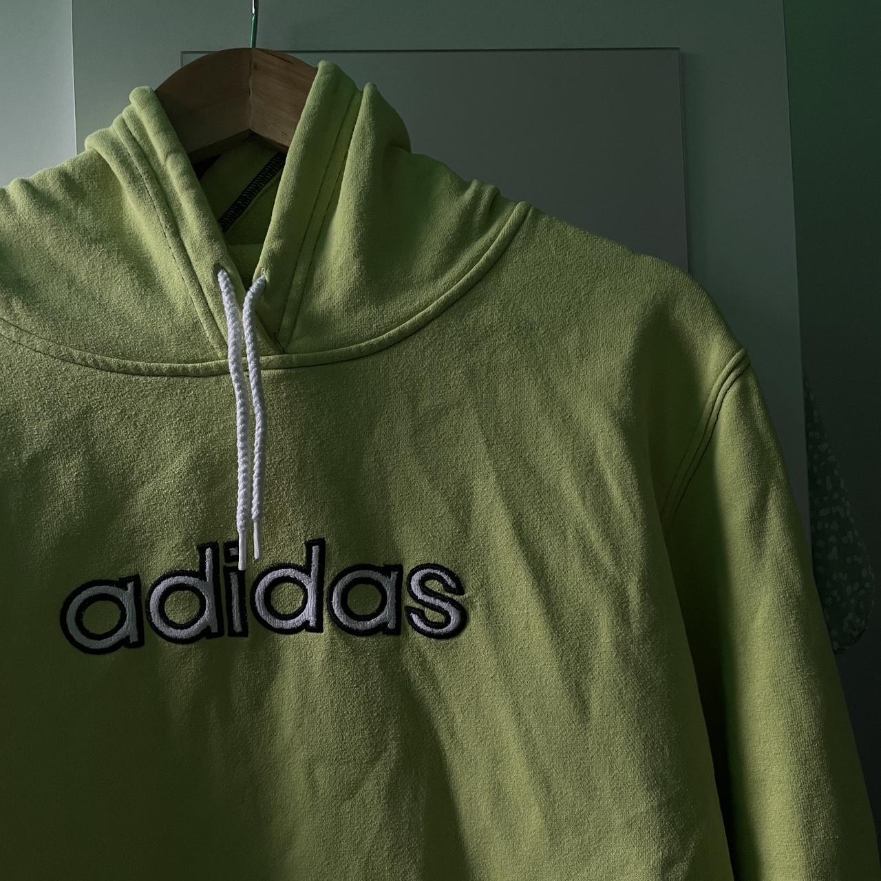 Adidas Men's Green and Yellow Hoodie | Depop