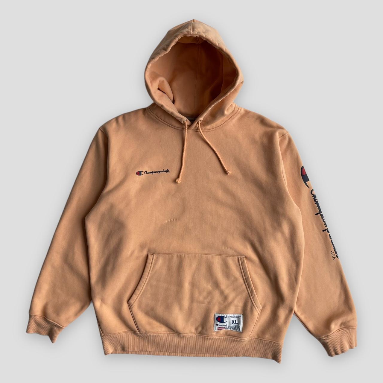 RUST BROWN SUPREME HOODIE Brown Blue Box Logo, got - Depop