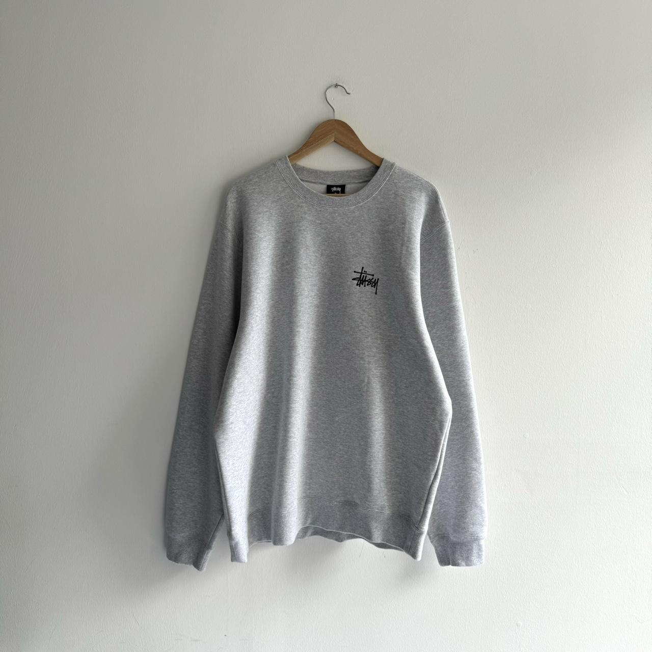 Stussy basic crew sweatshirt ash heather - brand | Depop