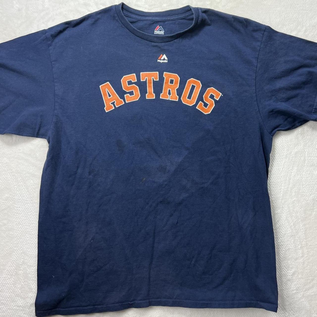 Majestic MLB Houston Astros Gray Tee Shirt Size - Depop