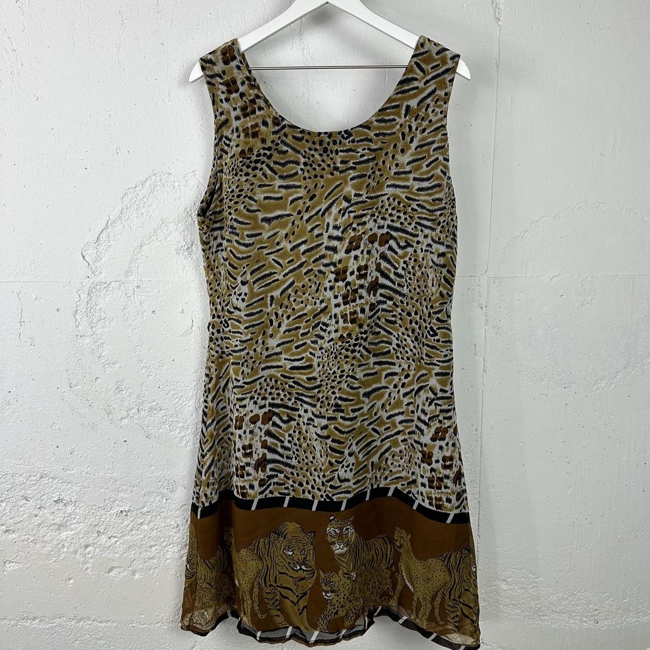 Vintage 90s Cheetah Animal Print Tank Mini Dress. No. Depop