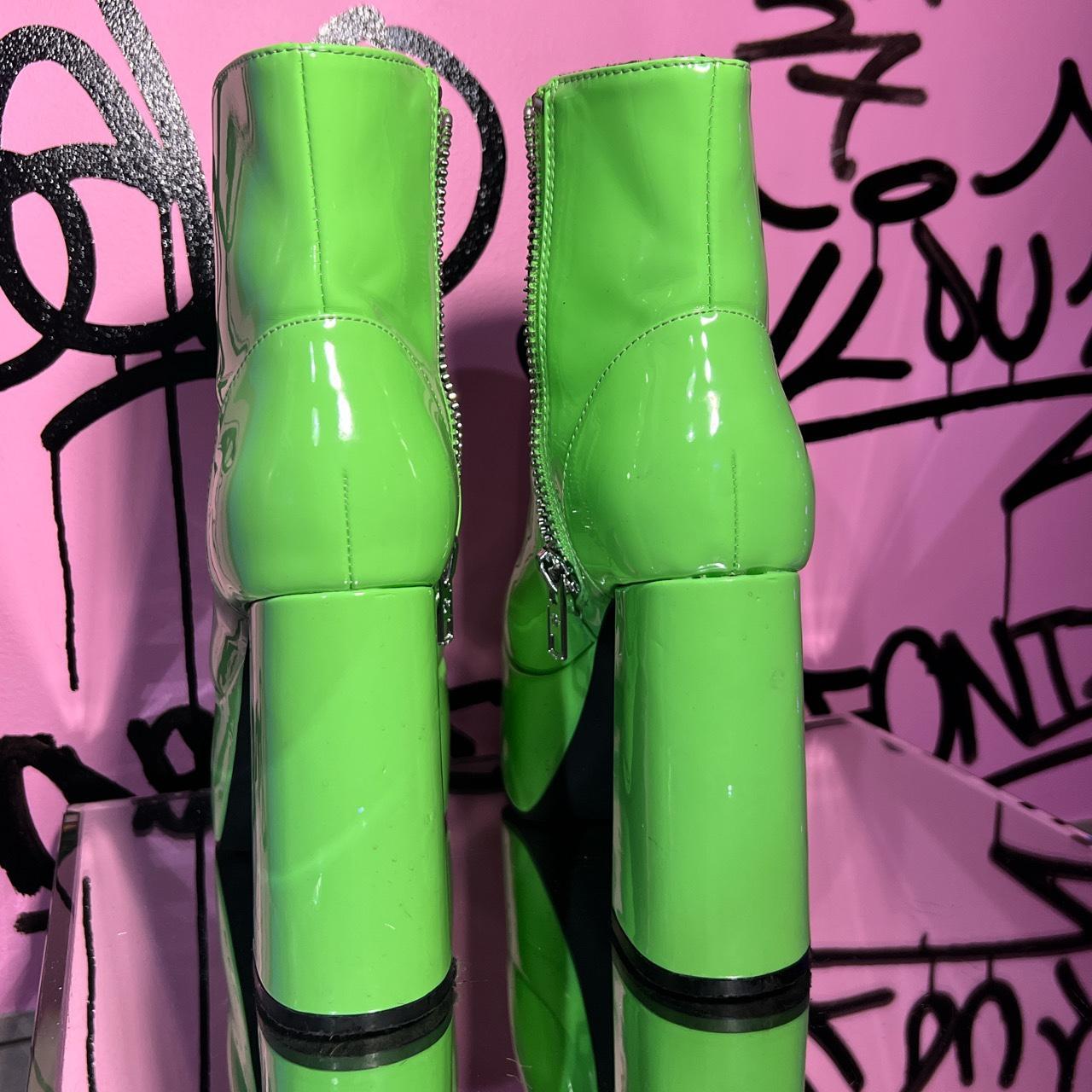 Dolls Kill Women's Green Boots Depop