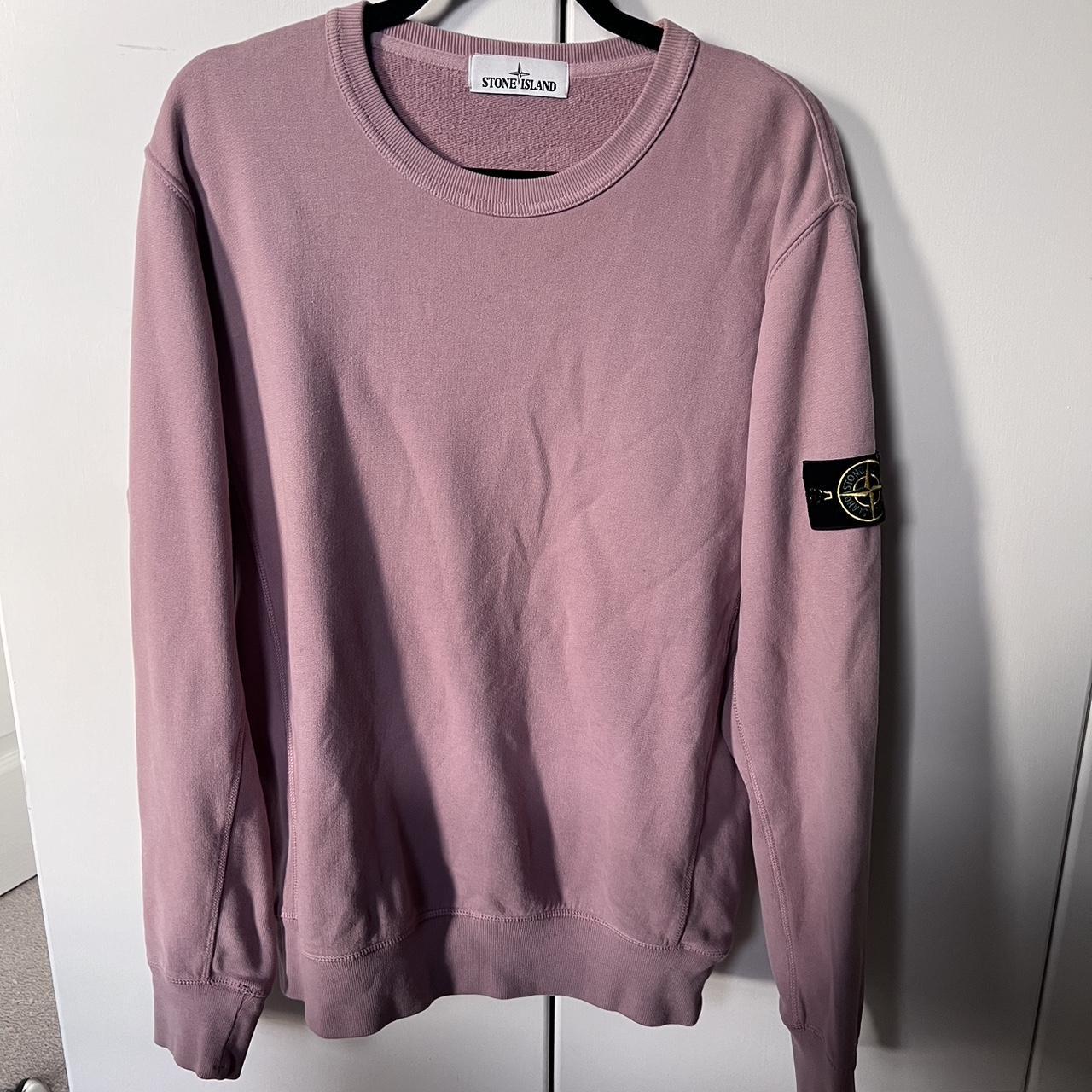 Pink stone island outlet sweatshirt