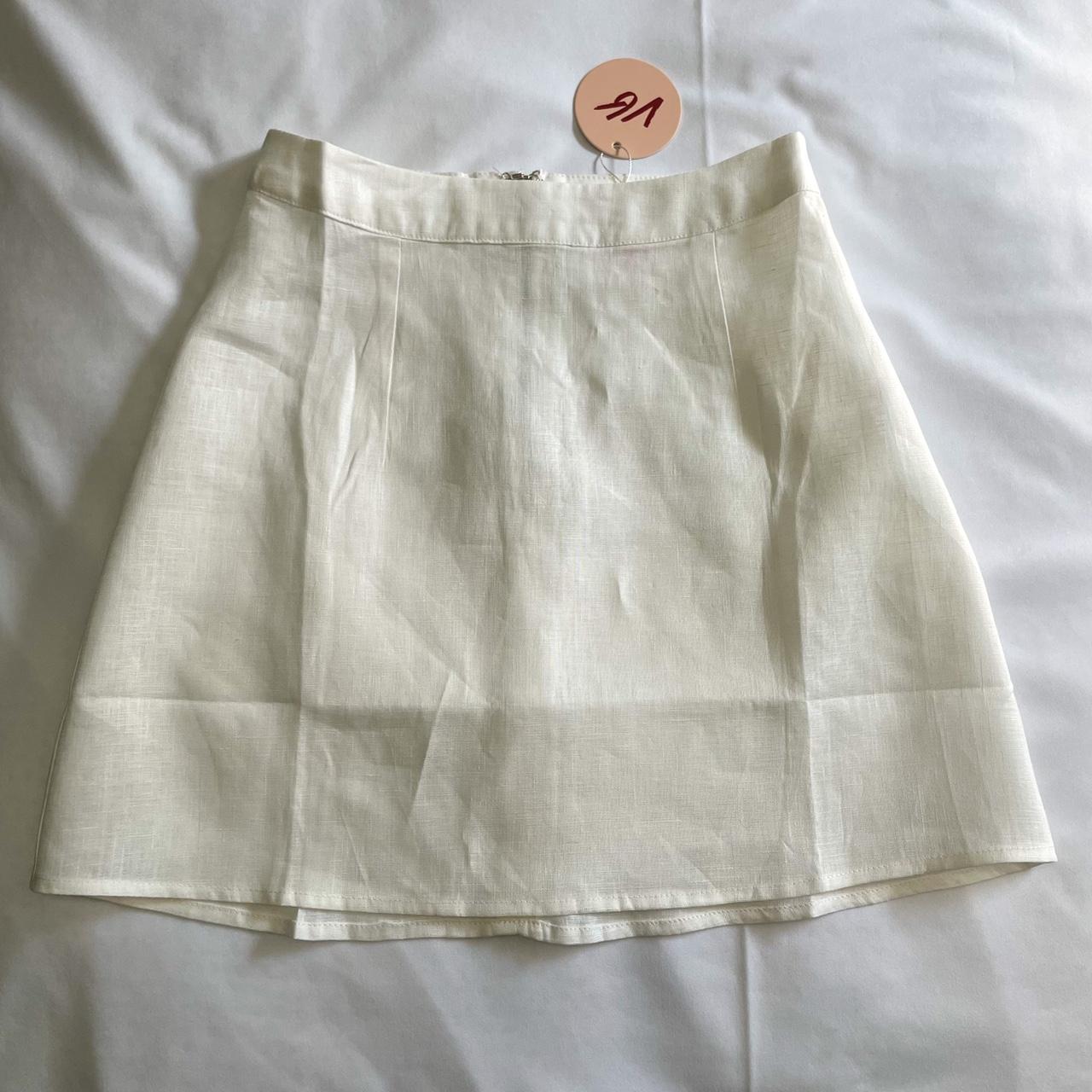 Verge Girl White Linen Mini Skirt The Artist Linen Depop