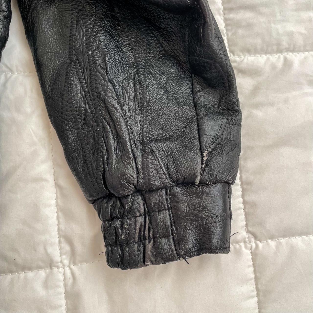 🖤🕸️ Italian Stone Leather Jacket🕸️🖤 - size youth 12... - Depop