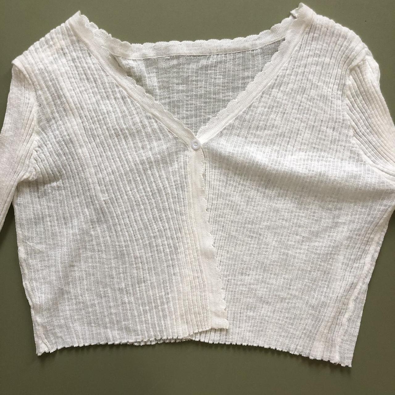 Women's White and Cream Cardigan | Depop