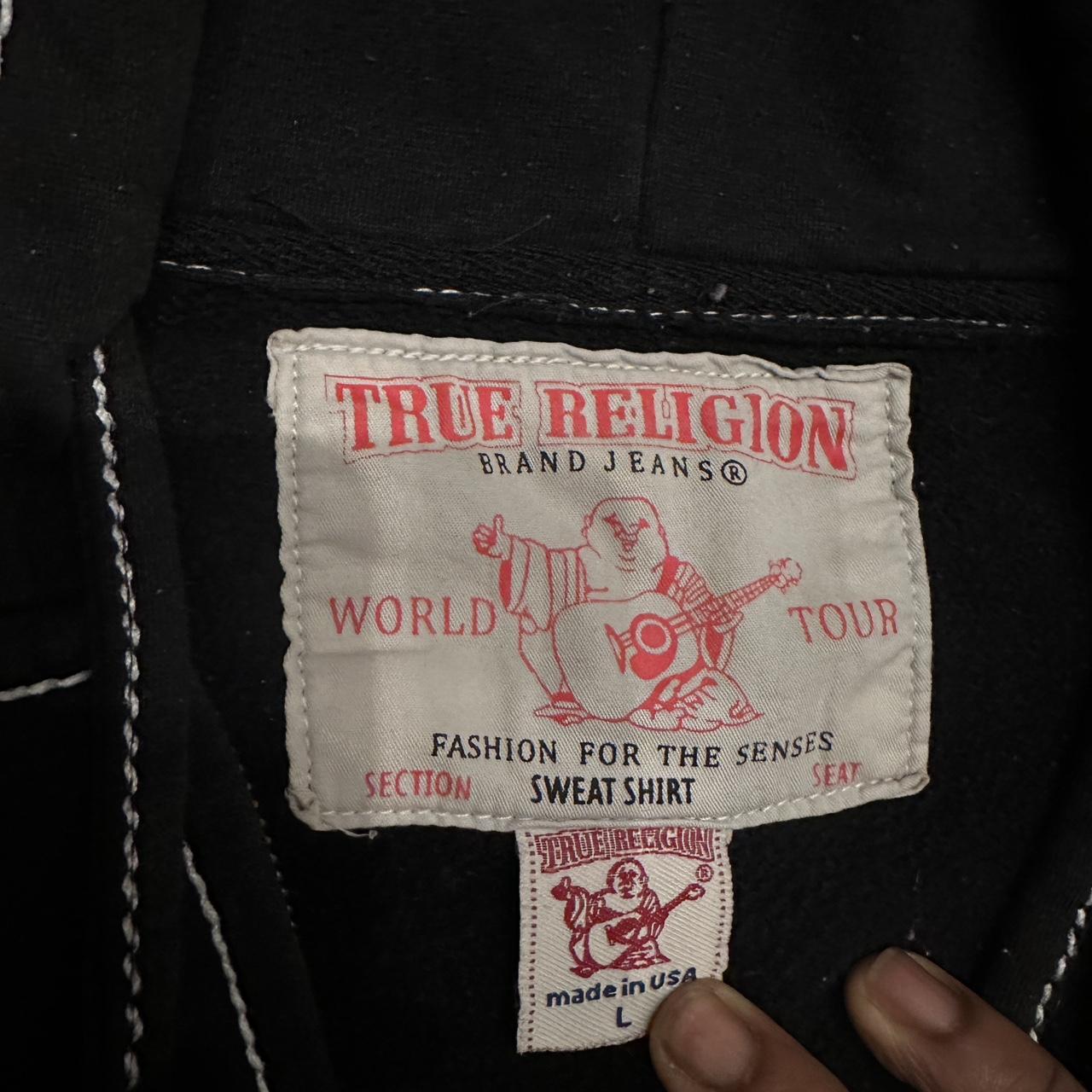 True Religion Triple Stitch Contrast/ Contrast... - Depop