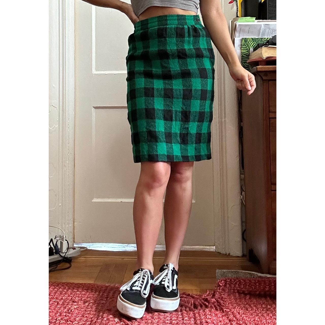 Emanuel Ungaro Women's Midi Skirt Green/Black – Green plaid