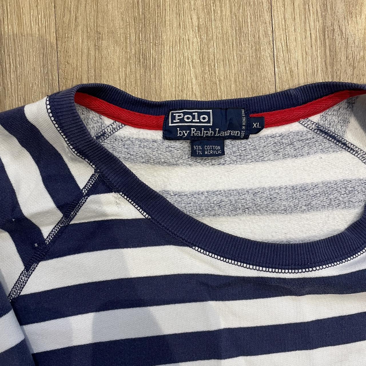 Polo Ralph Lauren blue and white striped sweatshirt.... - Depop