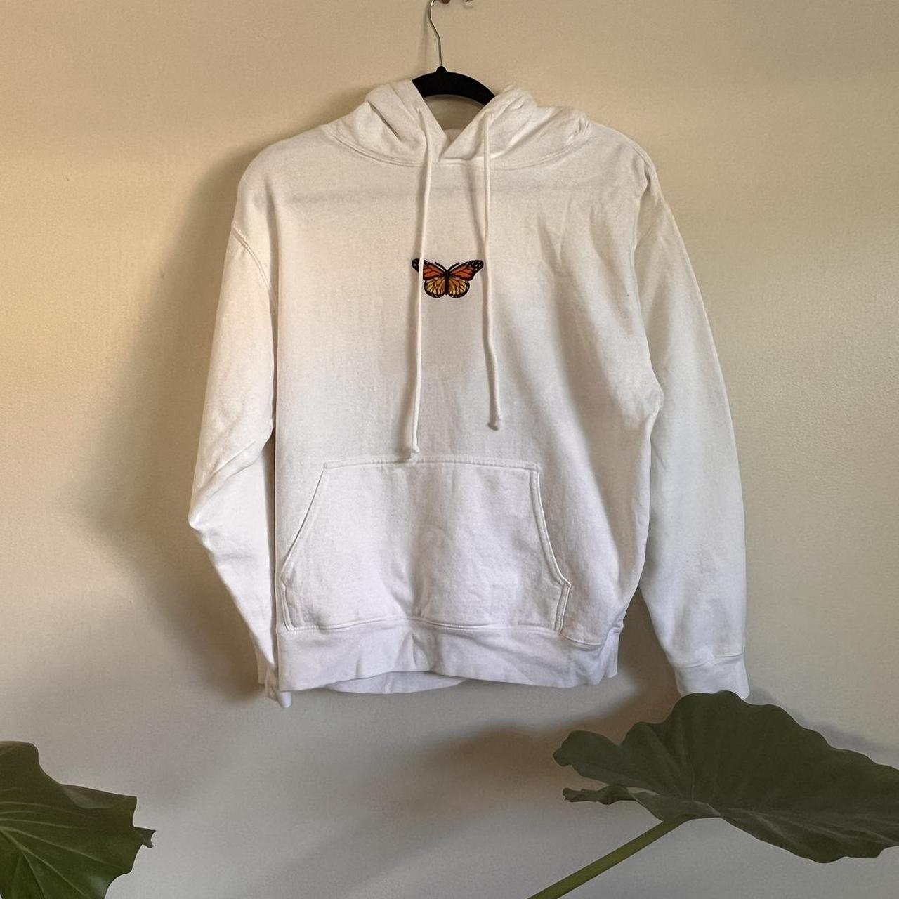 Brandy Melville hoodie. Cute butterfly never worn.... - Depop