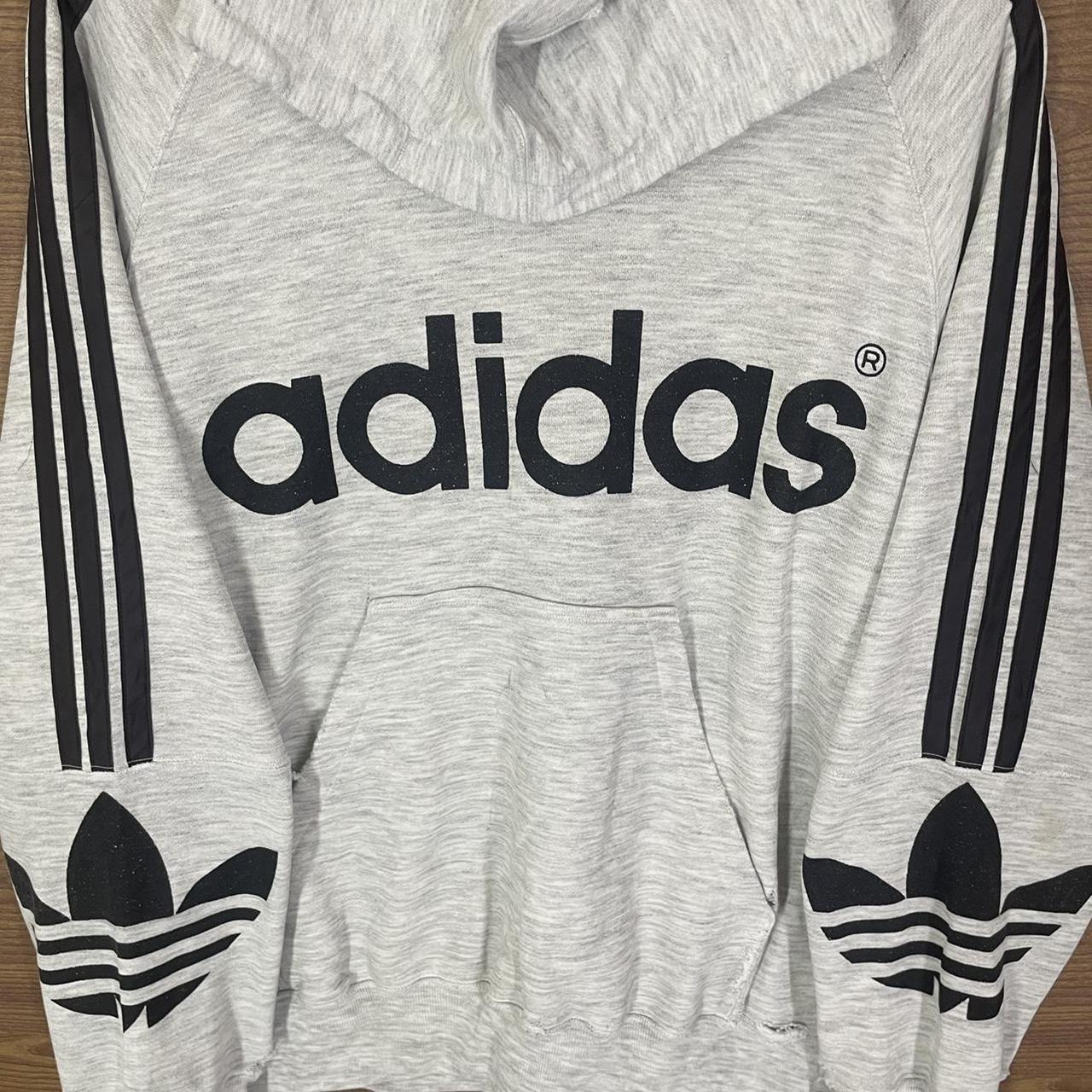 Adidas Men's Grey and Black Hoodie | Depop