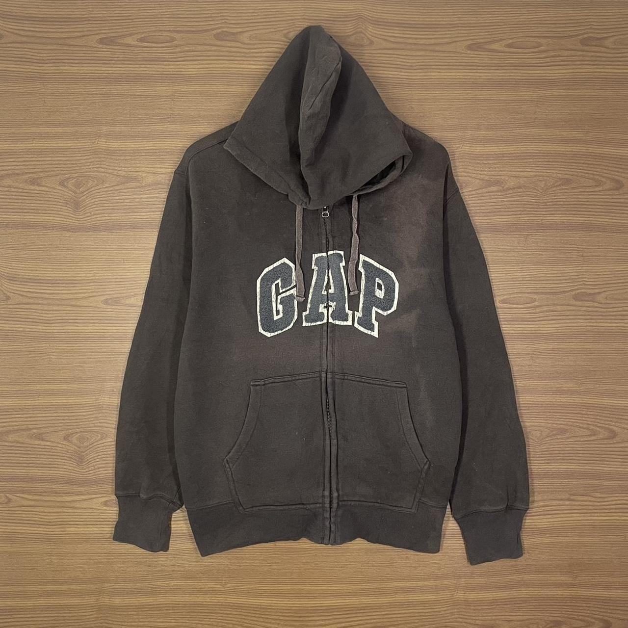 GAP Big Logo Spellout Embroidery Full Zipper Hoodies... - Depop