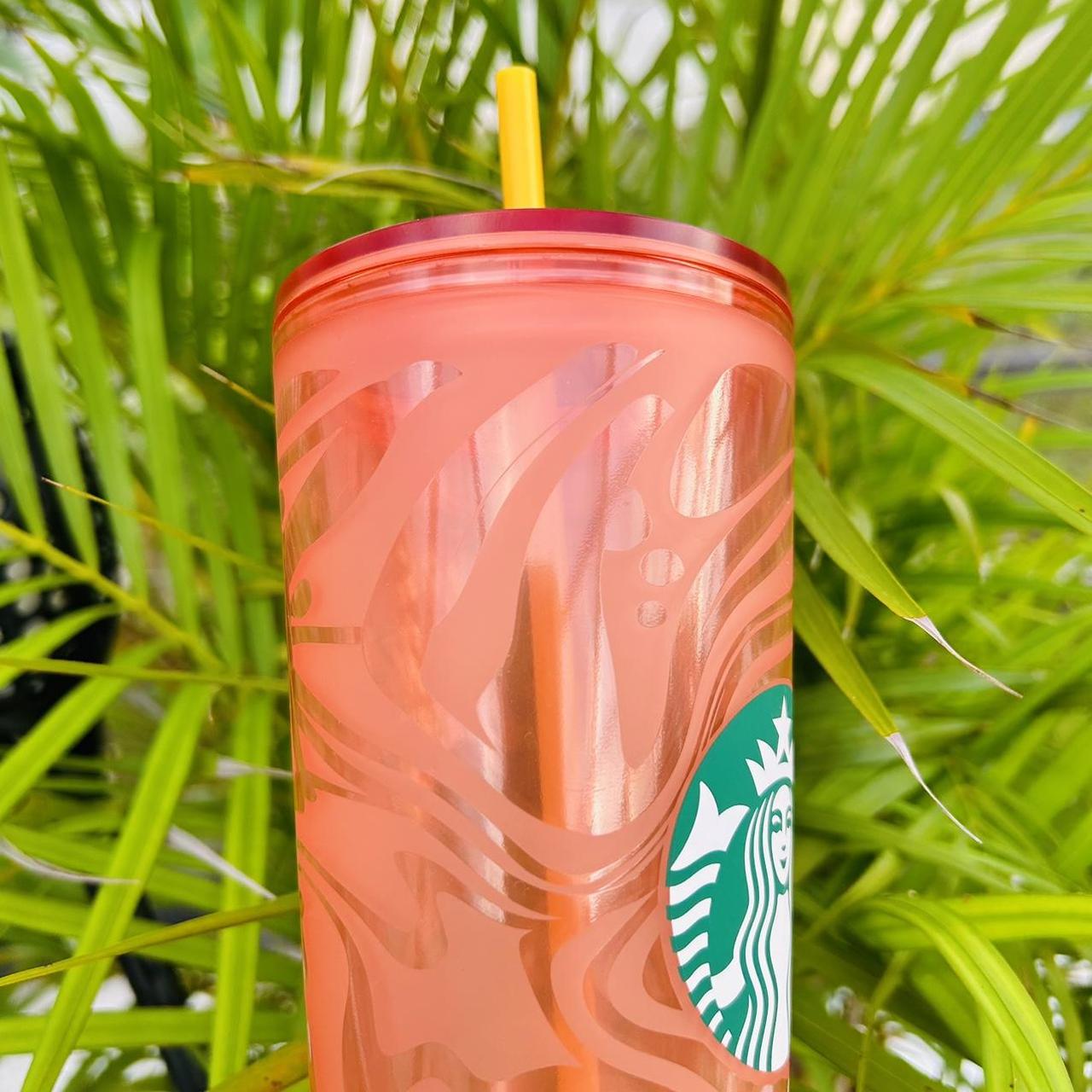 Starbucks Orange Moana Abstract Soft Touch Tumbler Cup 24oz Venti NWT Rare  HTF 