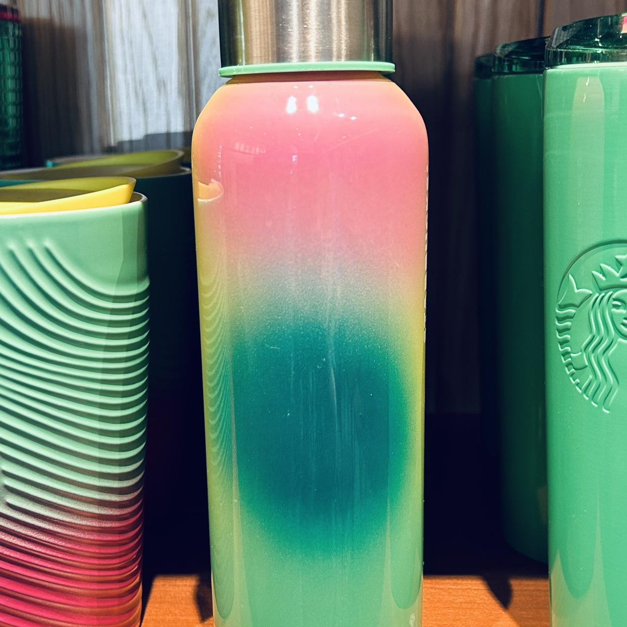 Starbucks Green Recycled Glass Cold Beverage Tumbler - Depop