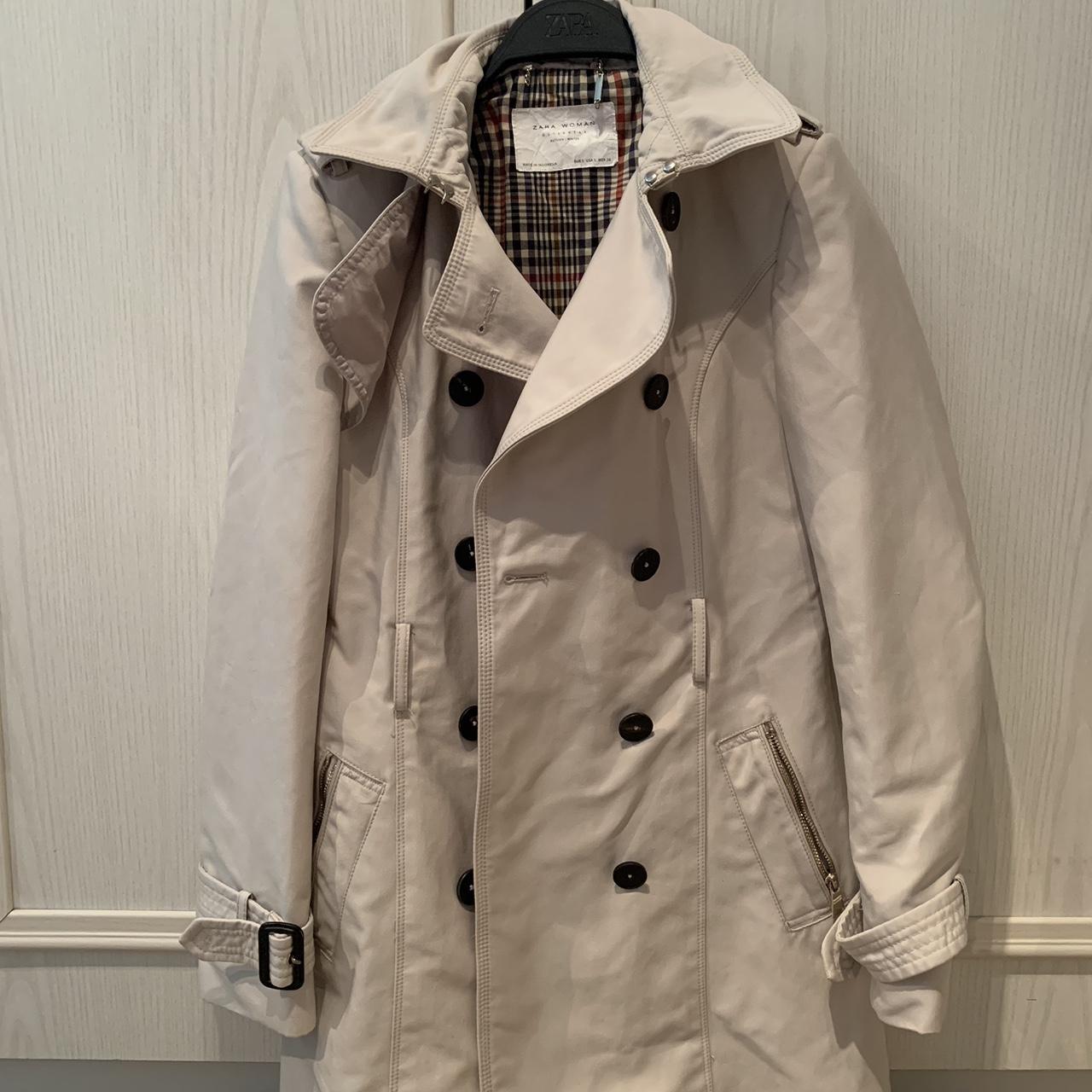 Zara beige trench coat Comes with removable hood... - Depop