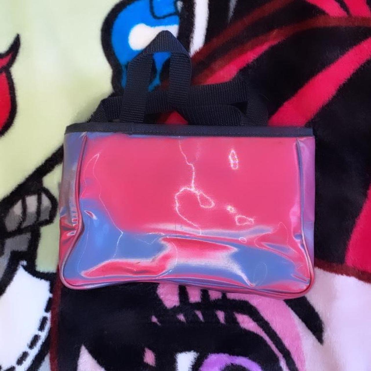 2000S HOLOGRAPHIC TOMMY HILFIGER CLUTCH PINK AND... - Depop