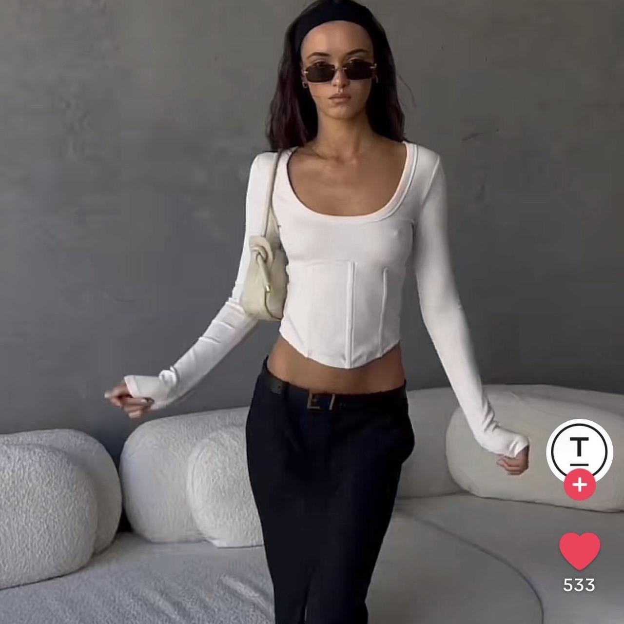 White corset top long sleeve new arrivals