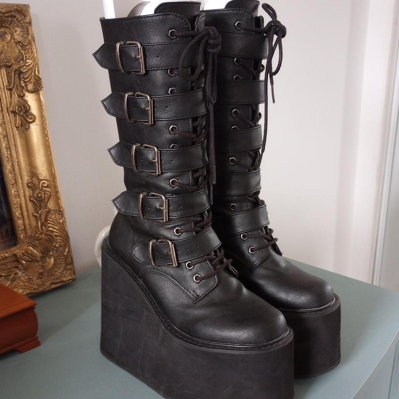 Demonia Women's Black Boots | Depop