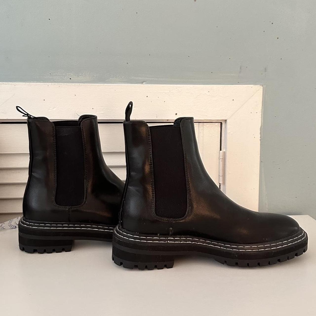 Black boots white stitching similar too alias Size... - Depop