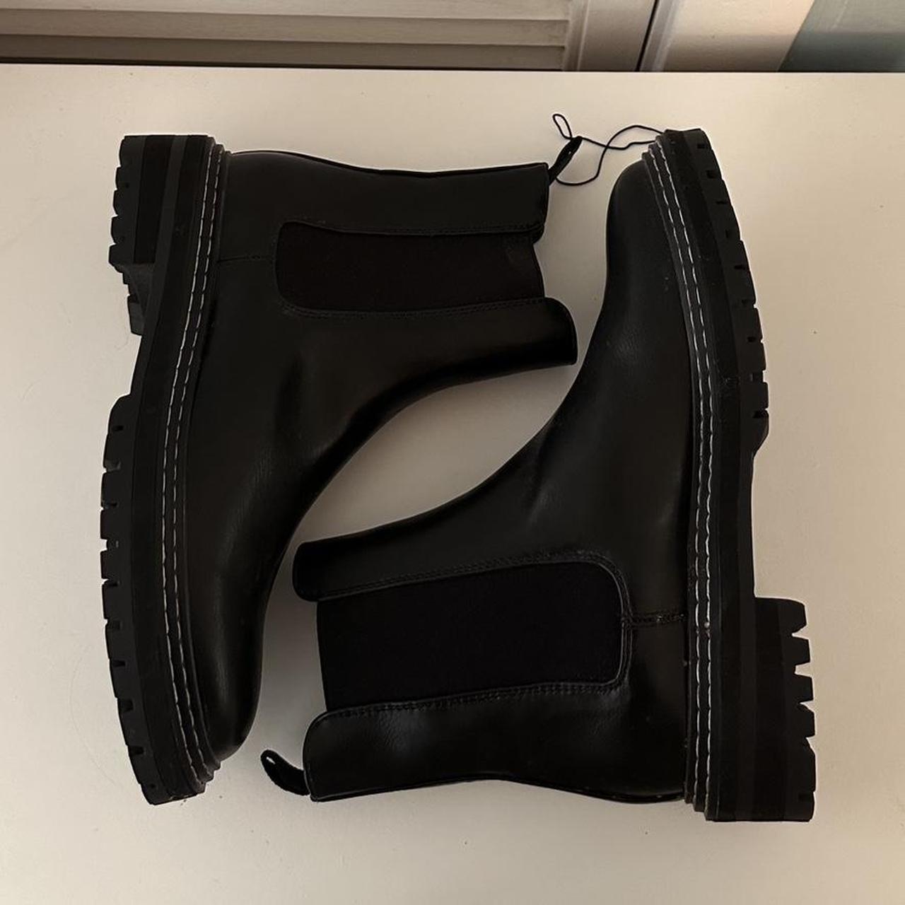 Black boots white stitching similar too alias Size... - Depop