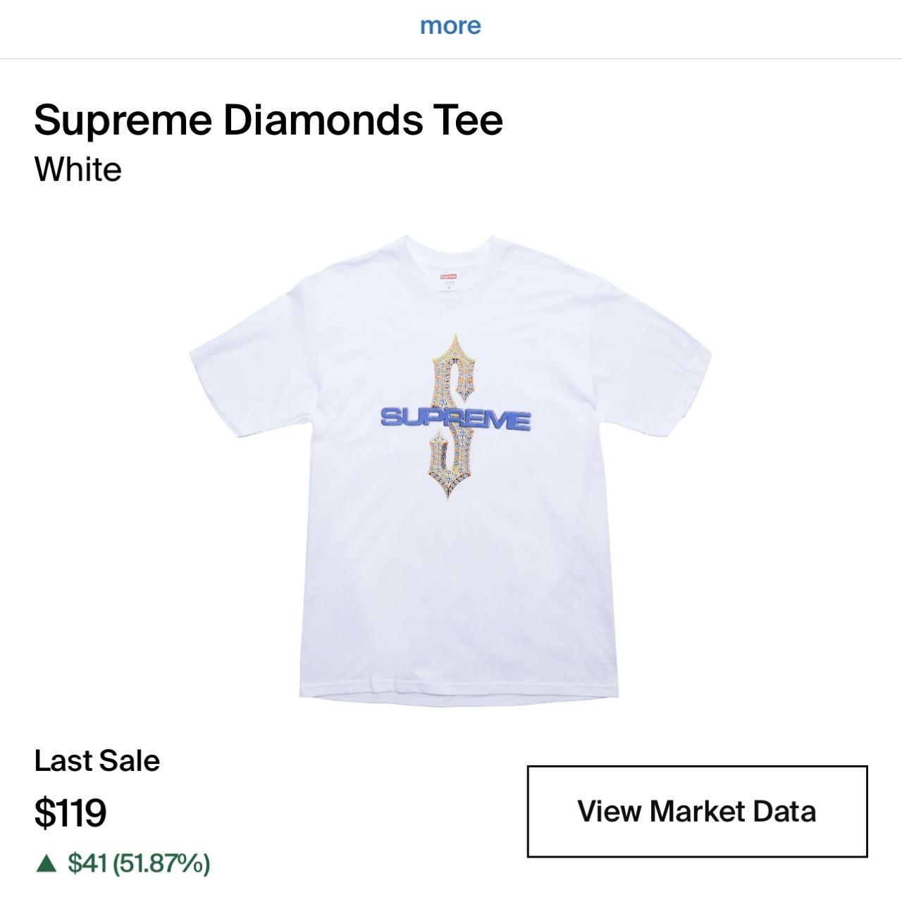 Authentic supreme diamonds tee sz medium price is... - Depop