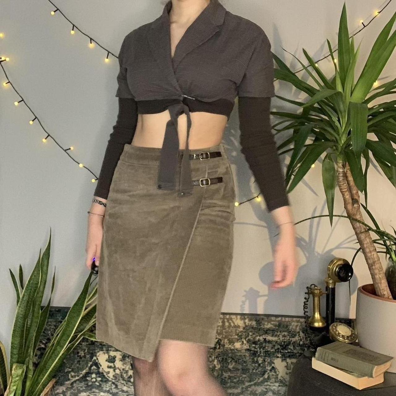 Corduroy midi skirt 70s style A line skirt