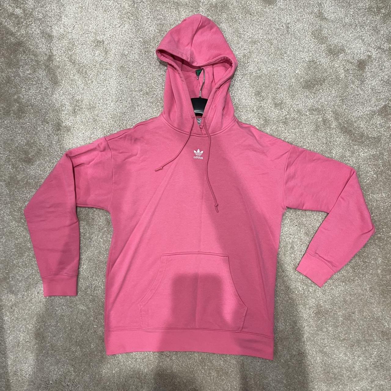 Adidas pink oversize hoddie , size 8. Hardly ever... - Depop