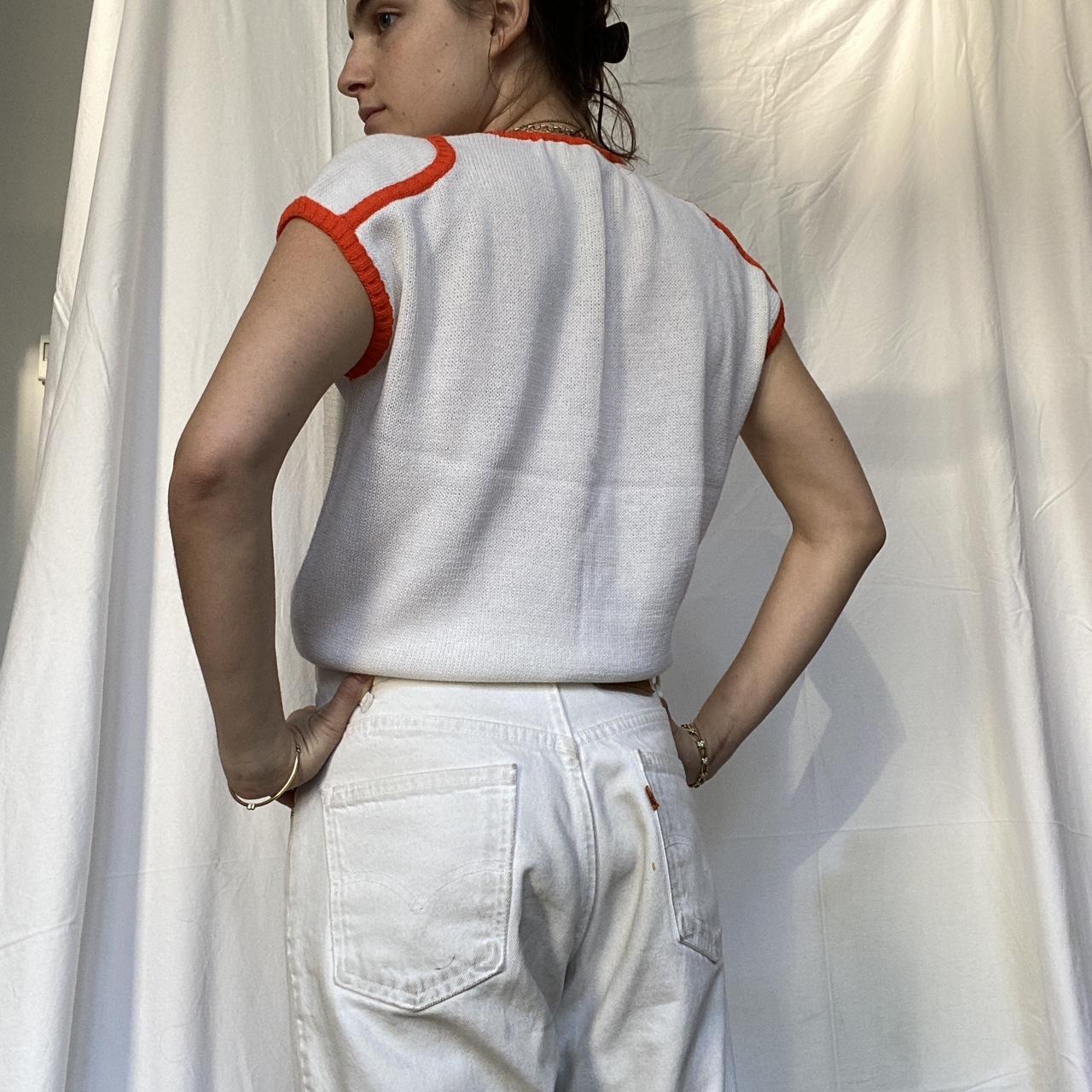 Courrèges Women's White and Orange Vest (3)