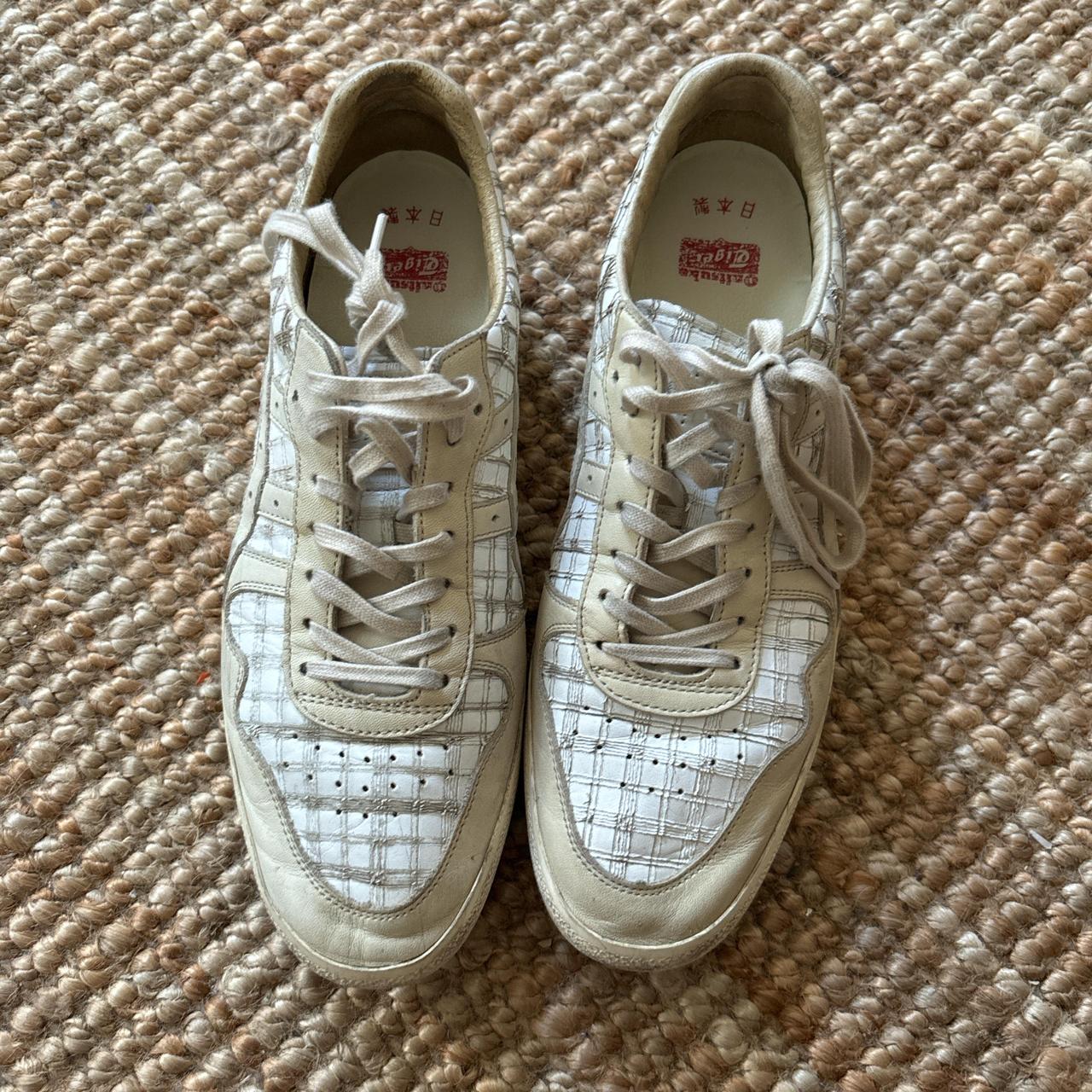 Rare gingham plaid print onitsuka tiger GSM white. Depop