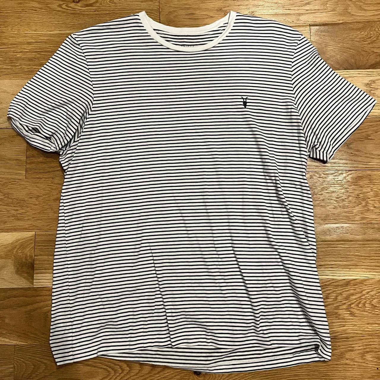 AllSaints Striped t shirt Very sexy. Close fit for... - Depop