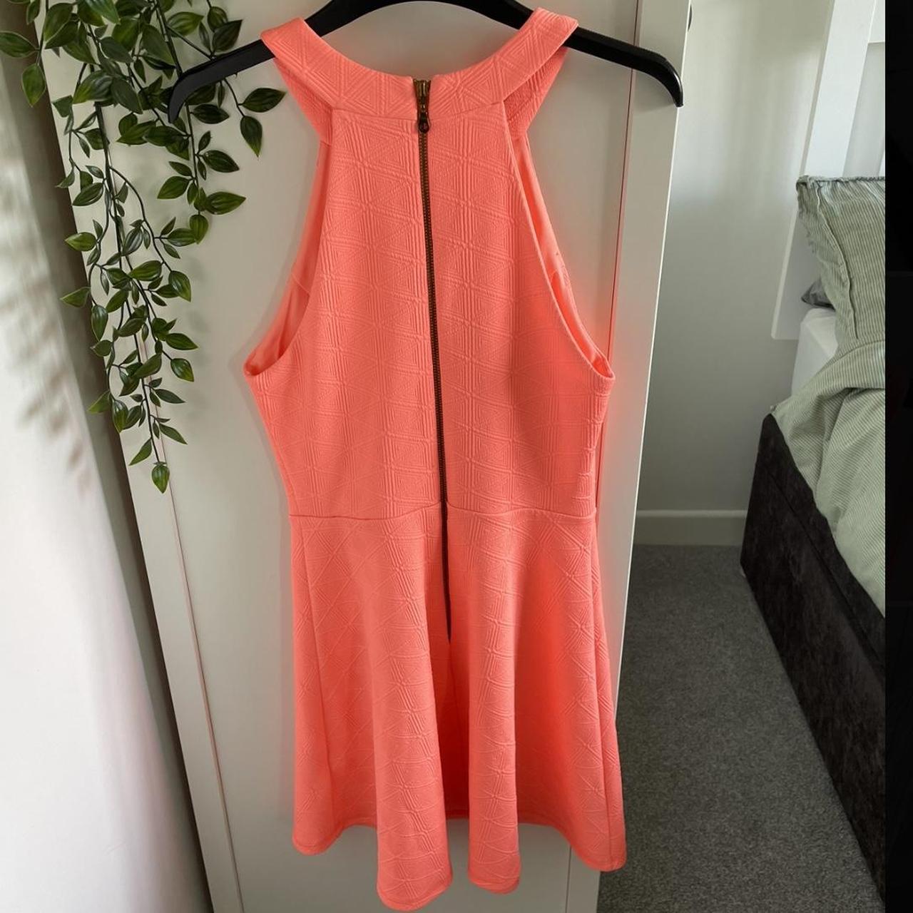 New Look Women's Pink and Orange Dress Depop