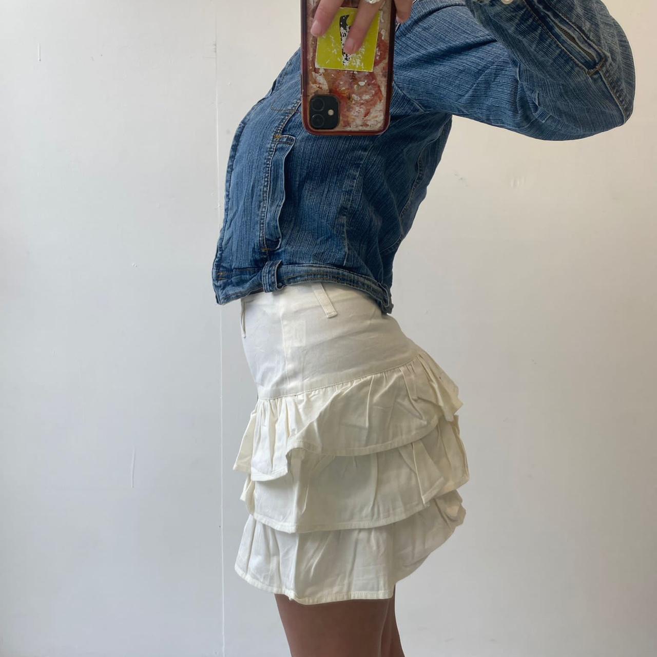 Vintage Y K Mini White Ruffle Ra Depop