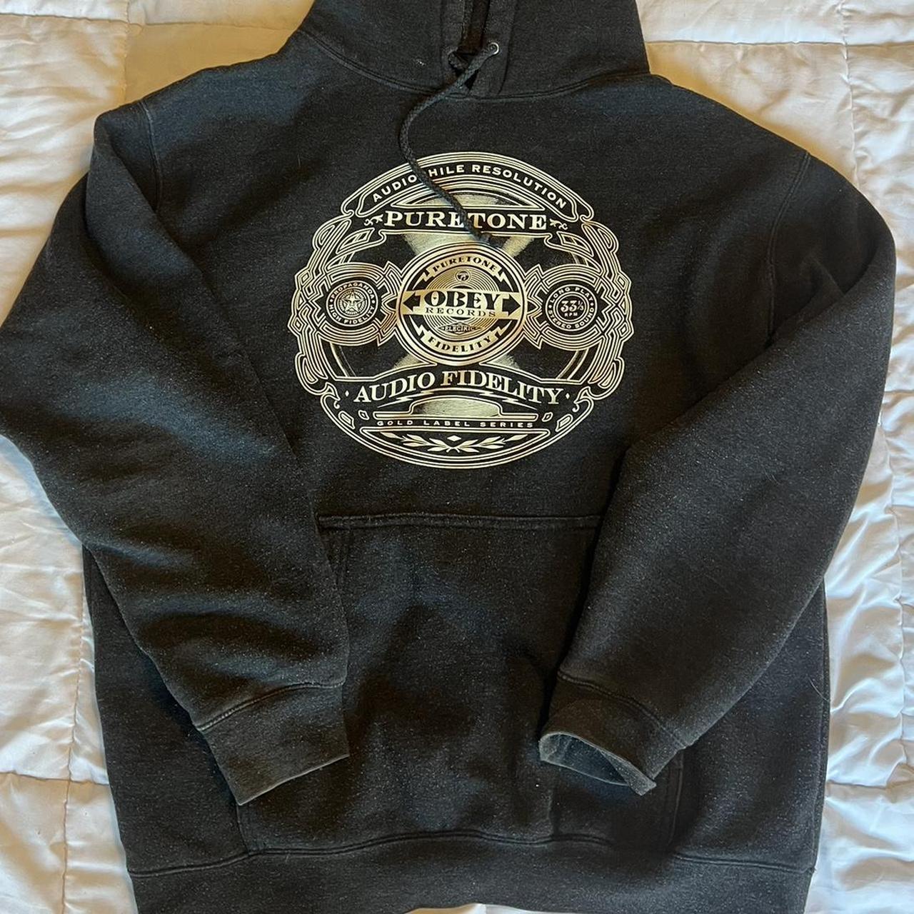 Dark Grey OBEY Obey Records Hoodie Men s