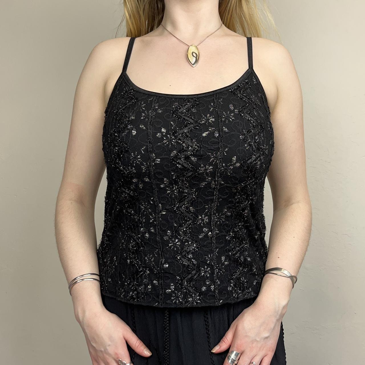 Women's Black and Gold Vest Depop