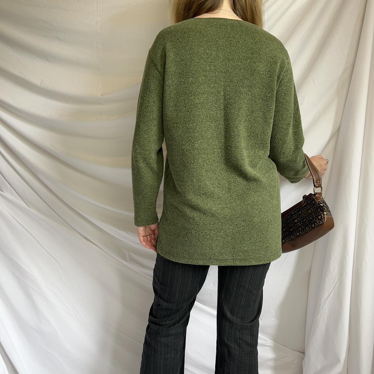 Vintage Green Jumper 90s soft fine knit long. Depop