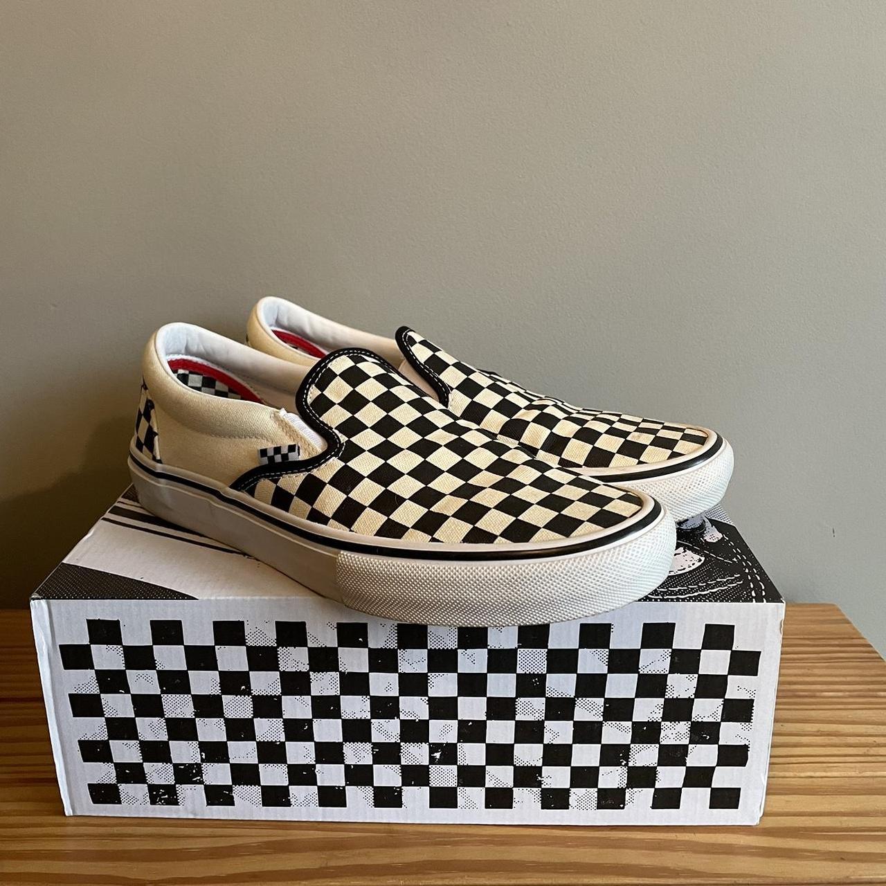 Vans skate classic checkered slip ons Worn 2/3 times... - Depop