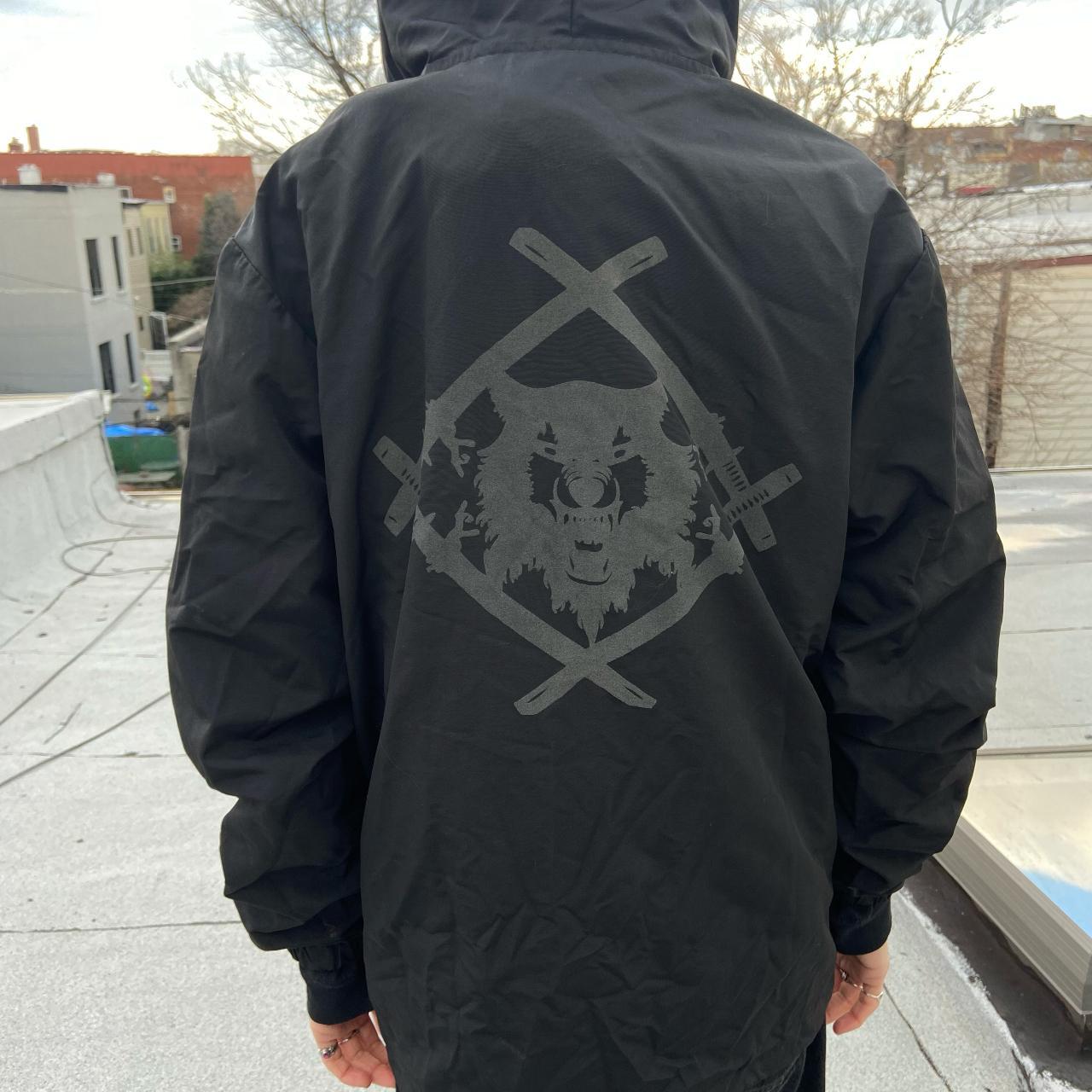 HOLLOW SQUAD Xavier Wulf Windbreaker 3M back wolf... - Depop