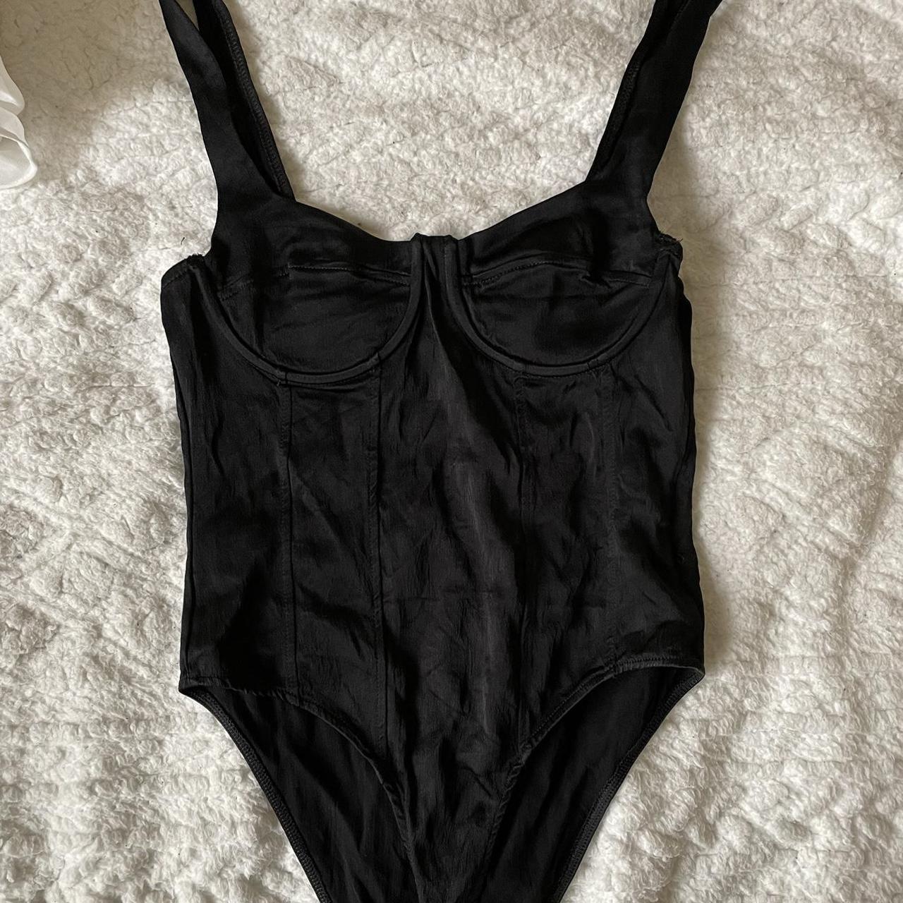 Zara black bustier bodysuit , Size S, fits XS or