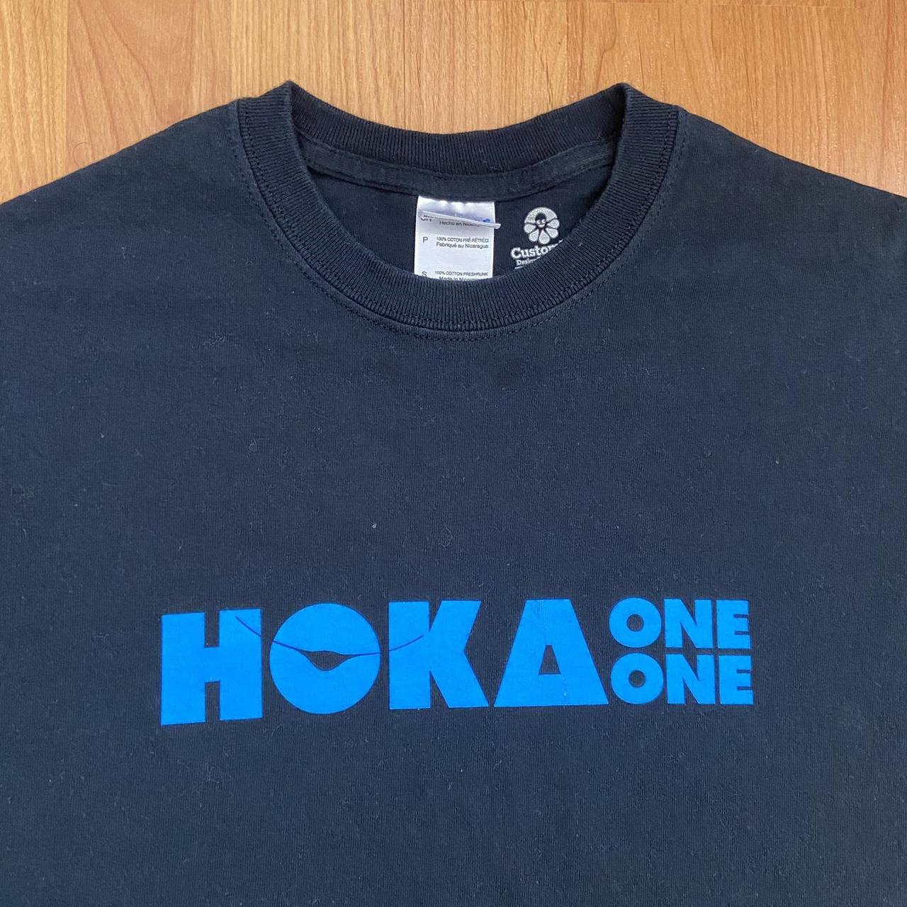 Hoka One One Men's Black and Blue T-shirt | Depop