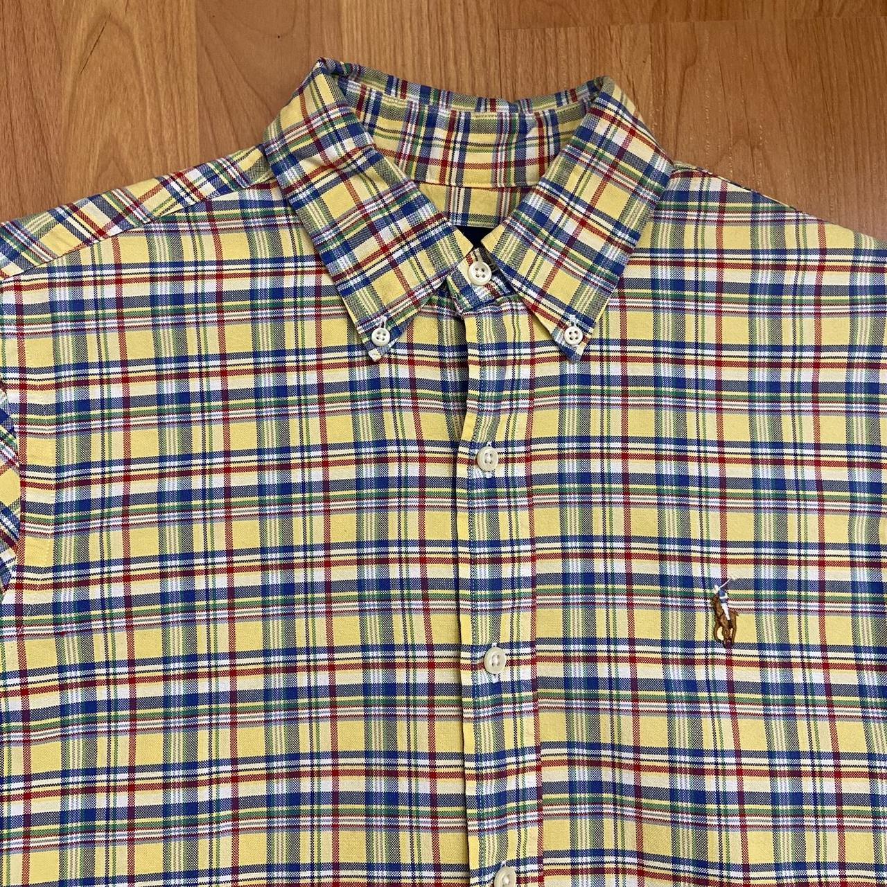 Ralph Lauren Men’s Logo Yellow Plaid Button Up Shirt... - Depop