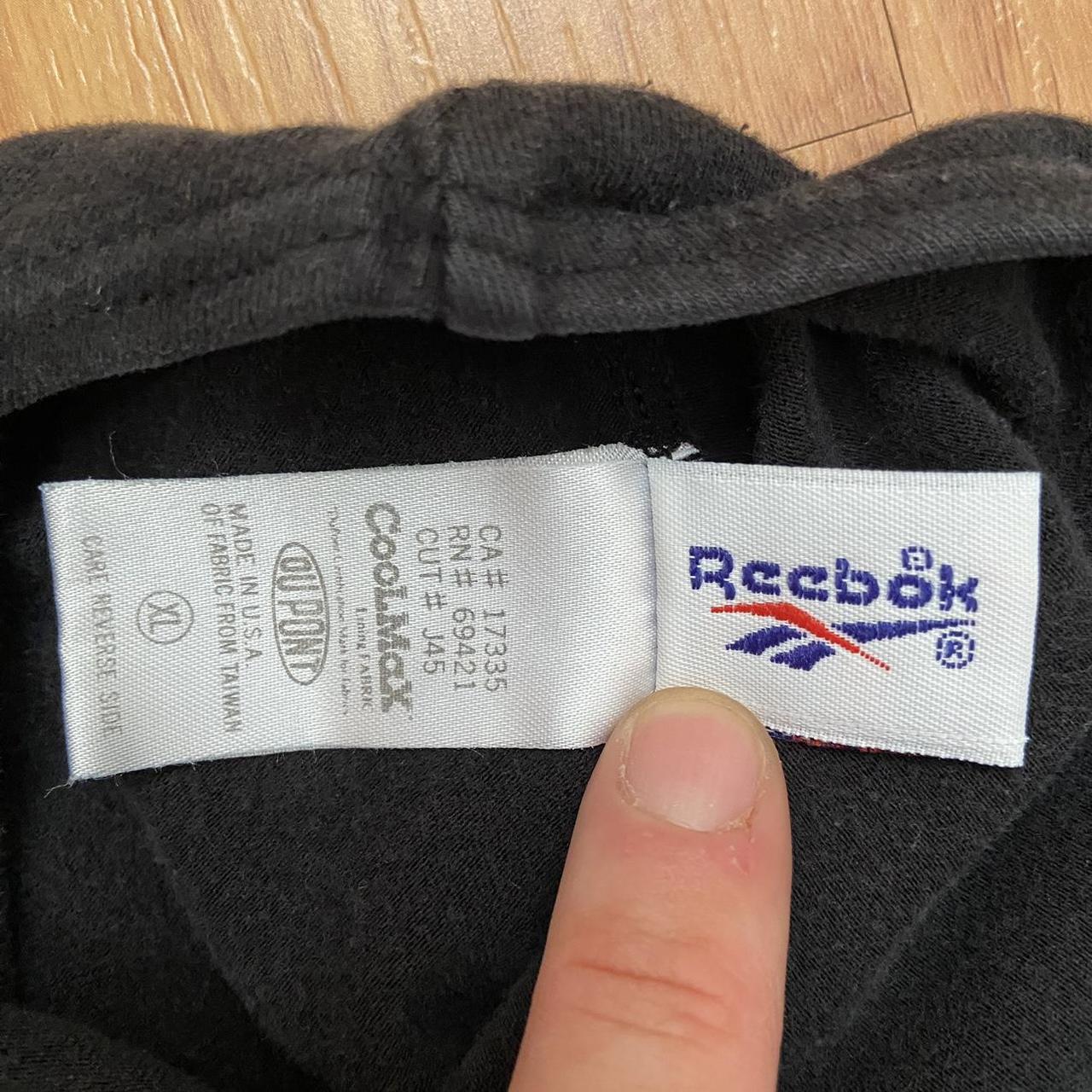 Vintage Reebok Women's Logo Black Bodysuit Size XL. - Depop